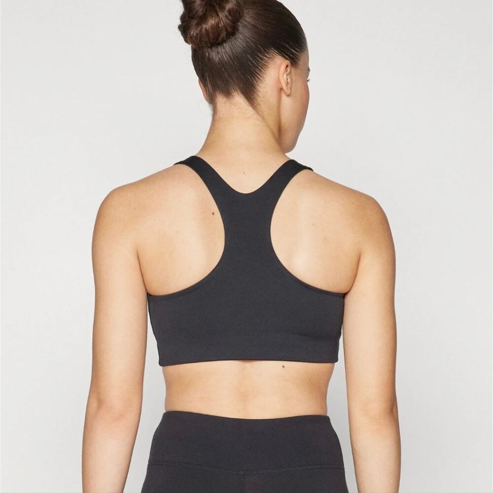 Girlfriend Collective FLOAT V-Neck Racerback Sports Bra Midnight Black Large NWT - Picture 4 of 12